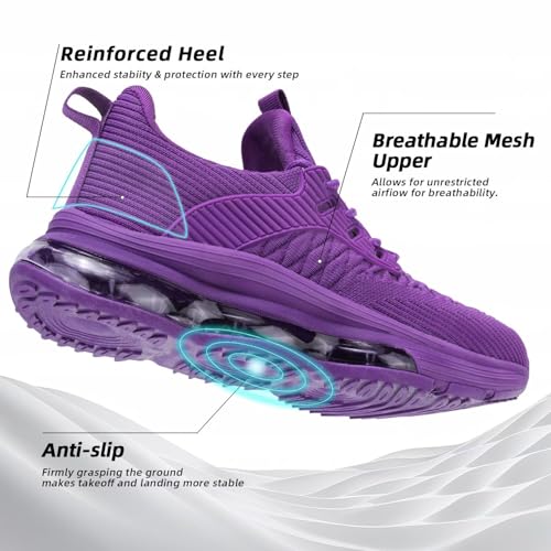 Image of Womens Slip On Walking Shoes Air Running Casual Fashion Tennis Sneakers Comfortable Non Slip Work Athletic Trainers