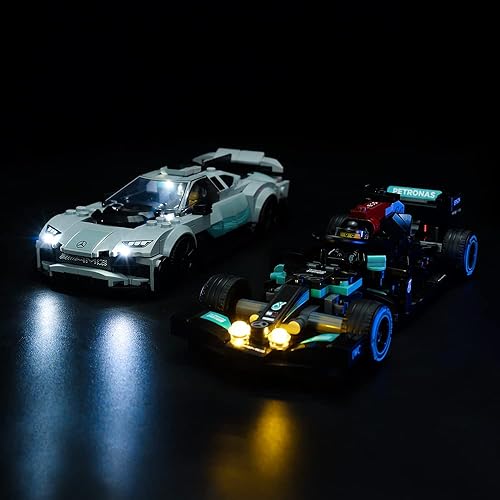 Kyglaring Kit de iluminación LED diseñado para Lego Mercedes-AMG F1 W12 E Performance y Mercedes-AMG Project One 76909 Kit de construcción modelo,
