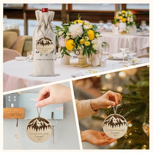 Image of Engaged Engagement Gifts for Couples Her Engagement Party Decorations | Our Adventure Awaits Engaged Wine Bag Acrylic Ornament 2026