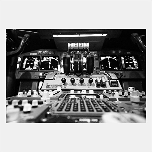 eFrame Fine Art | Jumbo Jet Boeing 747 Last Flight Airplane Controls Aviation 3 of 5 by Robert Evans 8" x 12" Photograph Print Wall Art for Wall or Home Decor (No Frame)