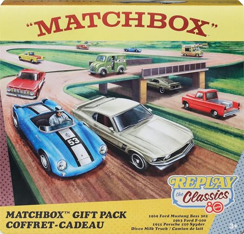 Matchbox Mattel 80Th Anniversary 4-Pack Of Die-Cast 1:64 Scale Toy Cars & Trucks With Moving Parts