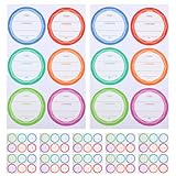 ULTECHNOVO Etiquetas Adhesivas Impermeables Reutilizables Fecha para Alimentos 40X40 MM 6 Unidades por Hoja 10 Hojas por Paquete 8 Paquetes – para Frascos Congelador y Organización de