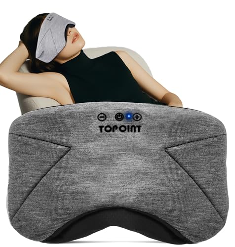 Sleep Mask with Headphones Bluetooth 5.4, TOPOINT Blackout Eye Mask for Sleeping Headphones Earphones with Soft Bamboo Cotton Cooling Breathable, HD Stereo Speaker USB C Hub HDMI Ethernet Adapte