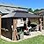 Domi Outdoor Living 12’x16’ Hardtop Gazebo, Wooden Coated Aluminum Frame Canopy with Galvanized Steel Double Roof, Outdoor Permanent Metal Pavilion with Curtains and Netting for Patio, Deck and Lawn
