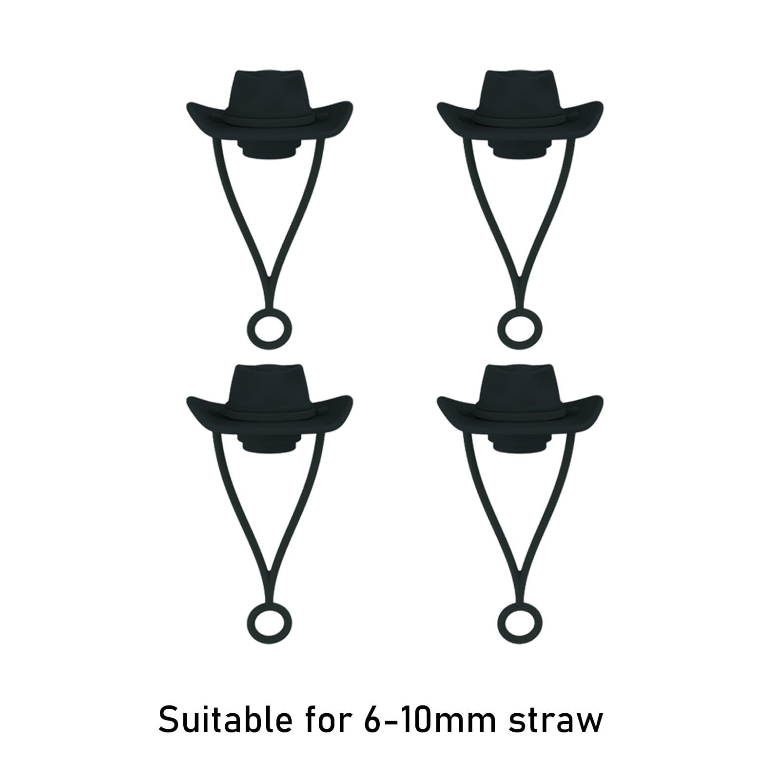 MERISHOPP™ 4Pcs Cowboy Hat Straw Cover Cute Straw Topper Protector Lid for Party Favors Black|Home & Garden|Kitchen Dining & Bar|Kitchen Tools & Gadgets|Other Kitchen Tools & Gadgets