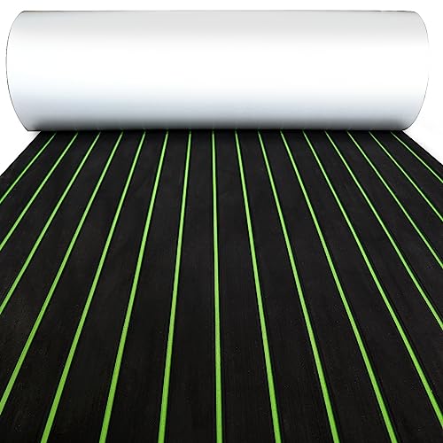 KXKZREN Boot Bodenbelag Selbstklebend EVA-Schaum Teakholzimitat Bootsbelag, Rutschfeste Bootsmatte Marineteppich für Motorboot Wohnmobil Yacht Kajak Schwimmende Plattform, 240x112cm