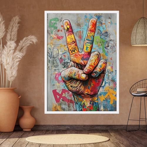 Pintura del símbolo de la paz de 30x40 cm para renovar paredes sin vida con arte urbano 4