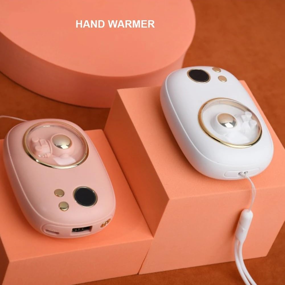 Mini scaldamani Elettrico Scaldamani Elettrico Display rapido della Temperatura di Calore da 5 Secondi Portatile for Ufficio Domestico all'aperto (Color : White 5200mAh)