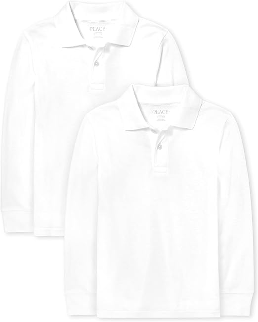 The Children's Place Boys Uniform Long Sleeve Pique Polo