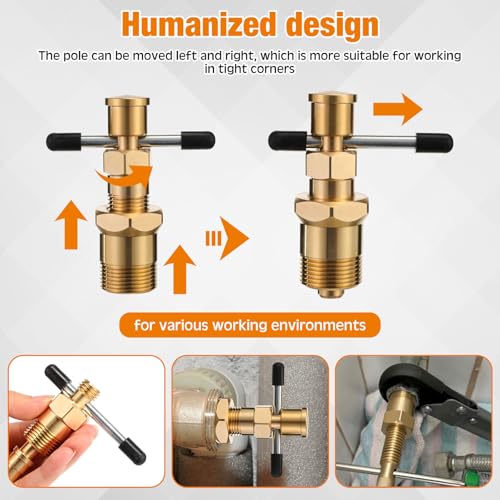 Image of 4 Pcs Angle Stop Wrench Kit Plumbing Tool, Olive Ring Removal Tool with Diameter of 1 /2 inch, 3 /4 inch, Compression Sleeve Puller for 1 /2 inch Compression Fitting, Install Angle Stop Nut (Olive,Grey)