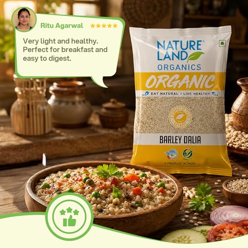 Image of Natureland Organics Barley Dalia 500 Gm - Organic Dalia