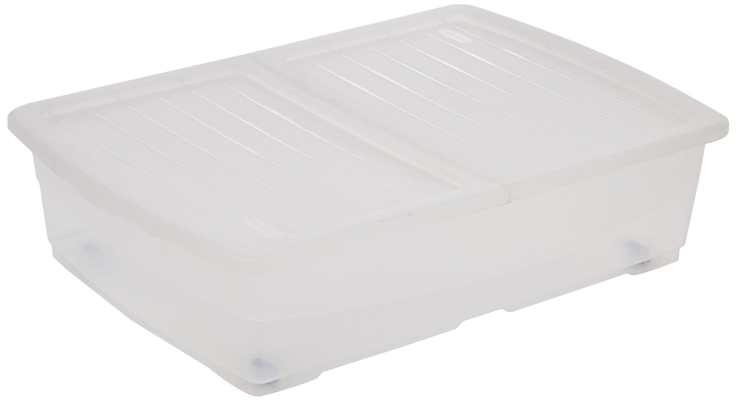 Cosmoplast Plastic Storage Box Clear With Lid For Under-Bed 45 Liters