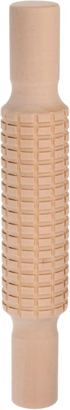 HARFINGTON Wood Clay Roller 8" Rectangle Pattern Mini Wooden Rolling Pins