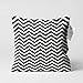 Funda de cojín negra con estampado de zigzag | Impresión de doble cara en chenilla suave al tacto con 43 x 43 cm | OEKO-TEX® Standard