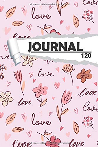 Journal Valentinstag: Notizbuch I DIN A5 I 120 Seiten I Blanko I Organizer I Tagebuch I Skizzen I Handletter (Abstrakte Muster)