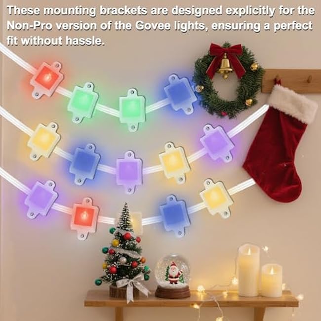 36 Set Mount for Govee Outdoor Lights H705 LED Light Mounting Bracket Clip with Screws Waterproof Mounting Clips Compatible with Govee (Model H705),Fit for 50Ft Light,White