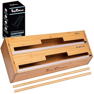 TidyCulture 45.7 cm Folienschneider Bambus Organizer