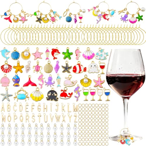 DIY Wine Glass Charm Kit - 50% Off Beach & Alphabet Charms