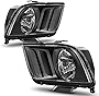 AUTOSAVER88 Headlight Assembly Compatible with 2005-2009 Ford Mustang Black Housing Clear Lens OE Style Headlamps Replacement(Driver and Passenger Side)