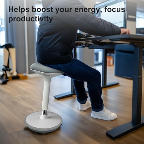 Image of Wobble Stool Adults, Adjustable Height Standing Desk Chair Stool with Non-Slip Base and Upgraded Lift,for Home and Office (Grey)