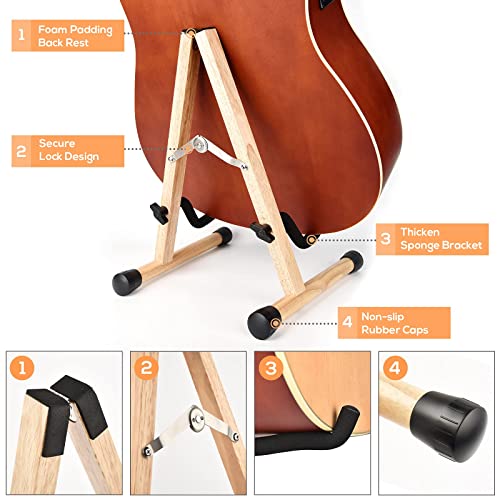 LEKATO Support de guitare classique/acoustique en bois dur – Support de sol – avec rembourrage en mousse pour basse, violoncelle, ukulélé - Les Beatles, Paul McCartney, John Lennon, RIngo Starr, George Harrison LEKATO Support de guitare classique/acoustique en bois dur - Support de sol - avec rembourrage en mousse pour basse, violoncelle, ukulélé – Image 4