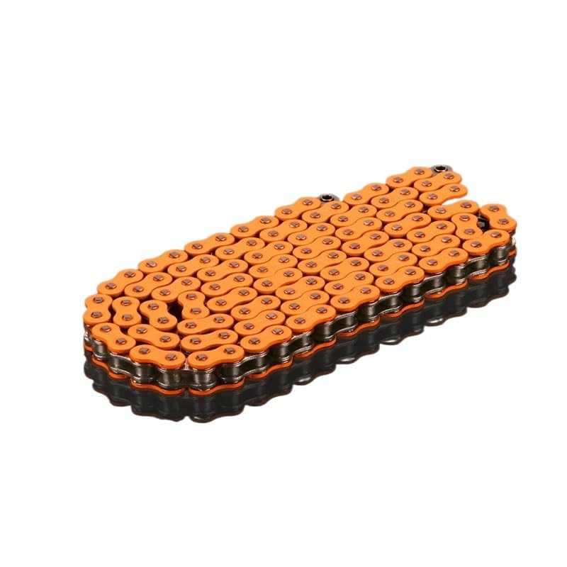 Chaîne moto orange avec joint d'étanchéité X-Ring pour de longs trajets en Flame500 GK400