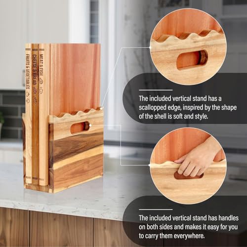 Set de Tablas de Cortar de Madera con Soporte, 3 Piezas miniatura 6