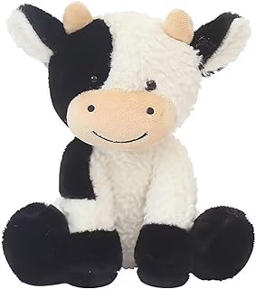 Cow Stuffed Animal Cute Plush Doll SoftToy 8" Gift for Girls Boys Birthdays Christmas Children's Day Halloween Thanksgiving Day (Cow Sitting)