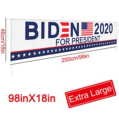 Tifeson Large Biden President 2020 Banner Outdoor Decorations - 98\" x 18\" Biden Harris for President 2020 Banner Sign - Yard, Advertising, Outdoor & Indoor Hanging Decor