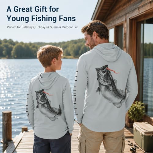 Image of Palmyth Boys Fishing Shirt UPF 50+ Youth Long Sleeve Shirts with Hooded