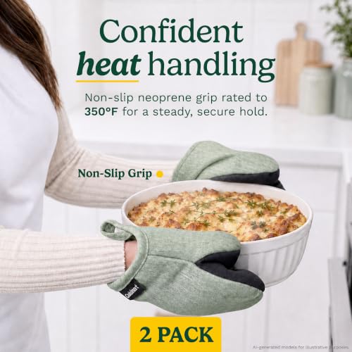 Image of Cuisinart Mini Oven Mitts, 2-Pack, Neoprene Grip, Heat Resistant 350F