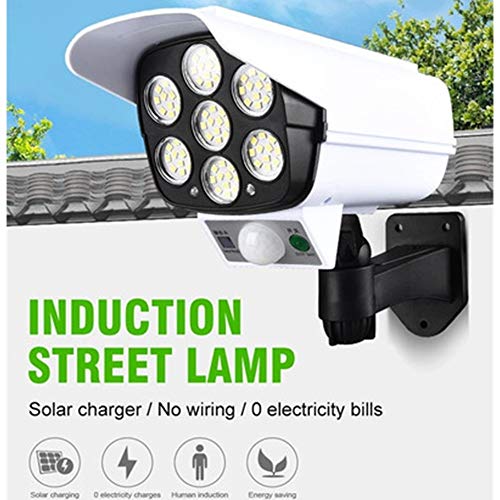 Luminaria Solar Camera Falsa Sensor de Proximidade 77 Leds 3 funções