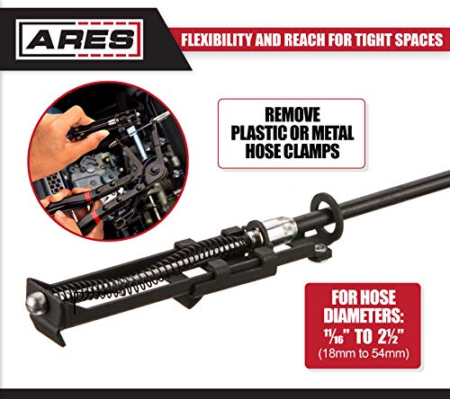 ARES 71100 - Flexible Hose Clamp Plier - 24-Inch Heavy Duty Cable Flexes for Use in Any Position - Works on 18mm-54mm Hose Clamps