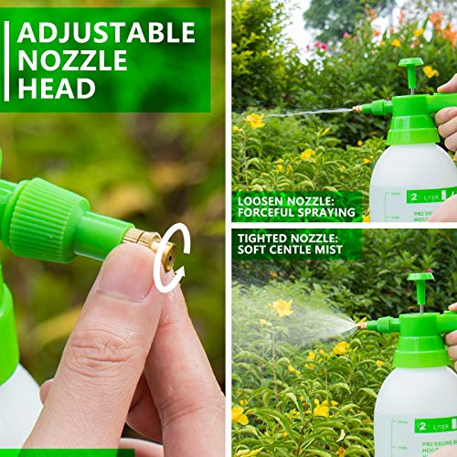 AQUEENLY Pump Sprayer, 68oz Hand Held Pump Pressure Garden Sprayer with Adjustable Nozzle for Lawn & Garden - Watering, Fertilizing, Home Cleaning and Car Washing - The Professional Hand Sprayer - Thumbnail 2