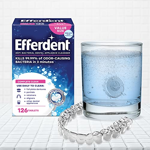 image for Efferdent Denture Cleaner Complete Clean, Retainer Cleaning Tablets fo