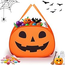 YOHOOLYO 95L Large Cute Halloween Pumpkin Boo Basket with Handles, Trick or Treat Candy Bucket Bag, Halloween Decor for Kids, Candy Buckets & Tote Bags for Party Favor Supplies