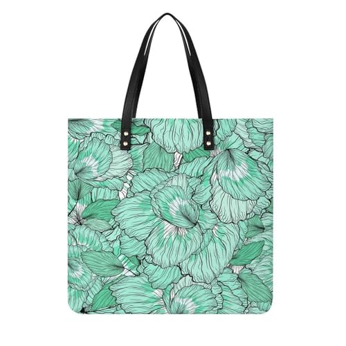 Sac shopping feuille verte pour femmes | Grand tote bag idéal pour vos voyages