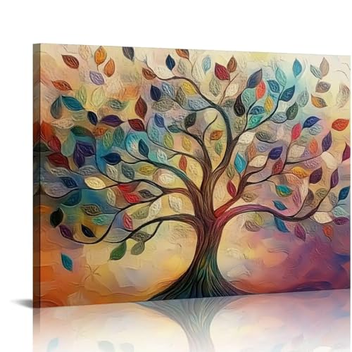 Impression toile arbre de vie abstrait décoration murale salon 30x45