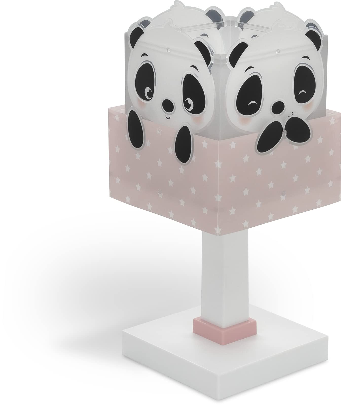 Lampe de chevet enfant ours Dalber 63161S rose E14, luminaire de table pour chambre de fille