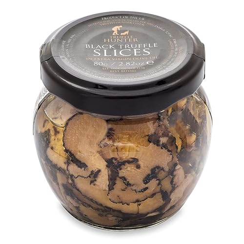 TruffleHunter Schwarze Trüffelscheiben Konservierte Trüffel in nativem Olivenöl extra 80 g