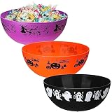 Didaey 3 Pcs Halloween Candy Bowl Plastic Trick Treat Candy Bowls Halloween Party Supplies Large Party Plastic Serving Tableware Holders(Horrific)