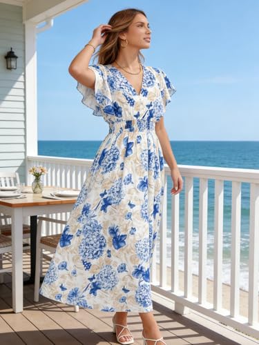 Image of Flessibili Womens Summer Floral Maxi Dress Wedding Guest Party Long Dresses 2026