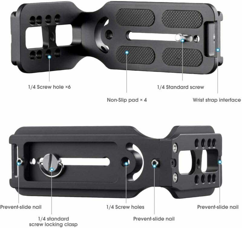 Image of PHOTOMAX L-Bracket Camera Stabilizer, Dual Horizontal and Vertical Plate, Quick Release, Compatible with Nikon, Canon, DJI, Tripod and Monopod (Plate L-Bracket)