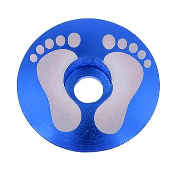Meadawgs Aluminum Alloy Bicycle Threadless Stem Headset Top Cap Cover Blue Foot