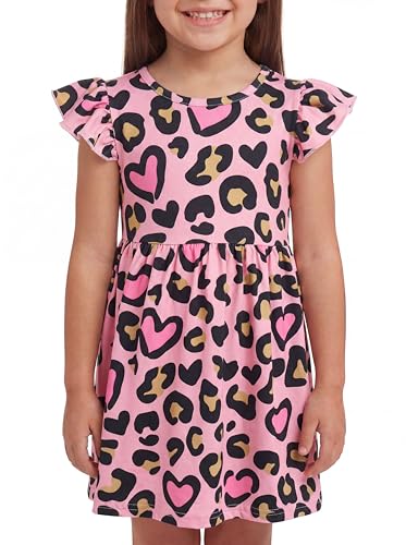 Image of Unique Baby Girls' Short Sleeve Everyday Printed Dresses for Kid and Toddler, Sizes 2T-12Y