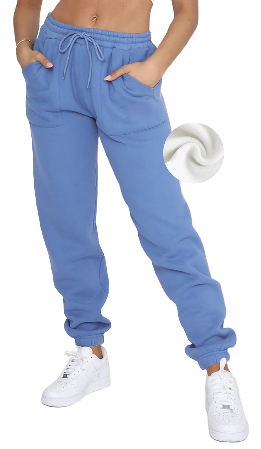 Fleece Lined Womens Sweatpants High Waisted Joggers For Women