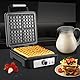YASHE Waffeleisen Belgische Waffel, 4-Scheiben Quadratisches Belgisches Waffeleisen, 5 Bräunungsknopf, Kontrollleuchten, Anti-Überlauf, Antihaftbeschichtung, 1200W, Silber/Schwarz