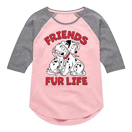 Disney 101 Dalmatians Animated - Friends Fur Life - Toddler and Youth Girls Raglan Graphic T-Shirt