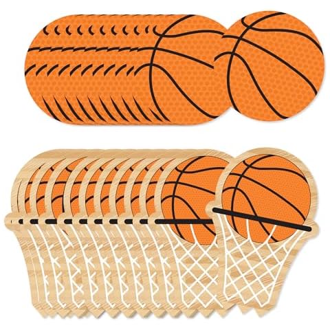 Big Dot of Happiness Nothin' but Net - Basketball DIY Shaped Party Cut-Outs - 24 Count Cover