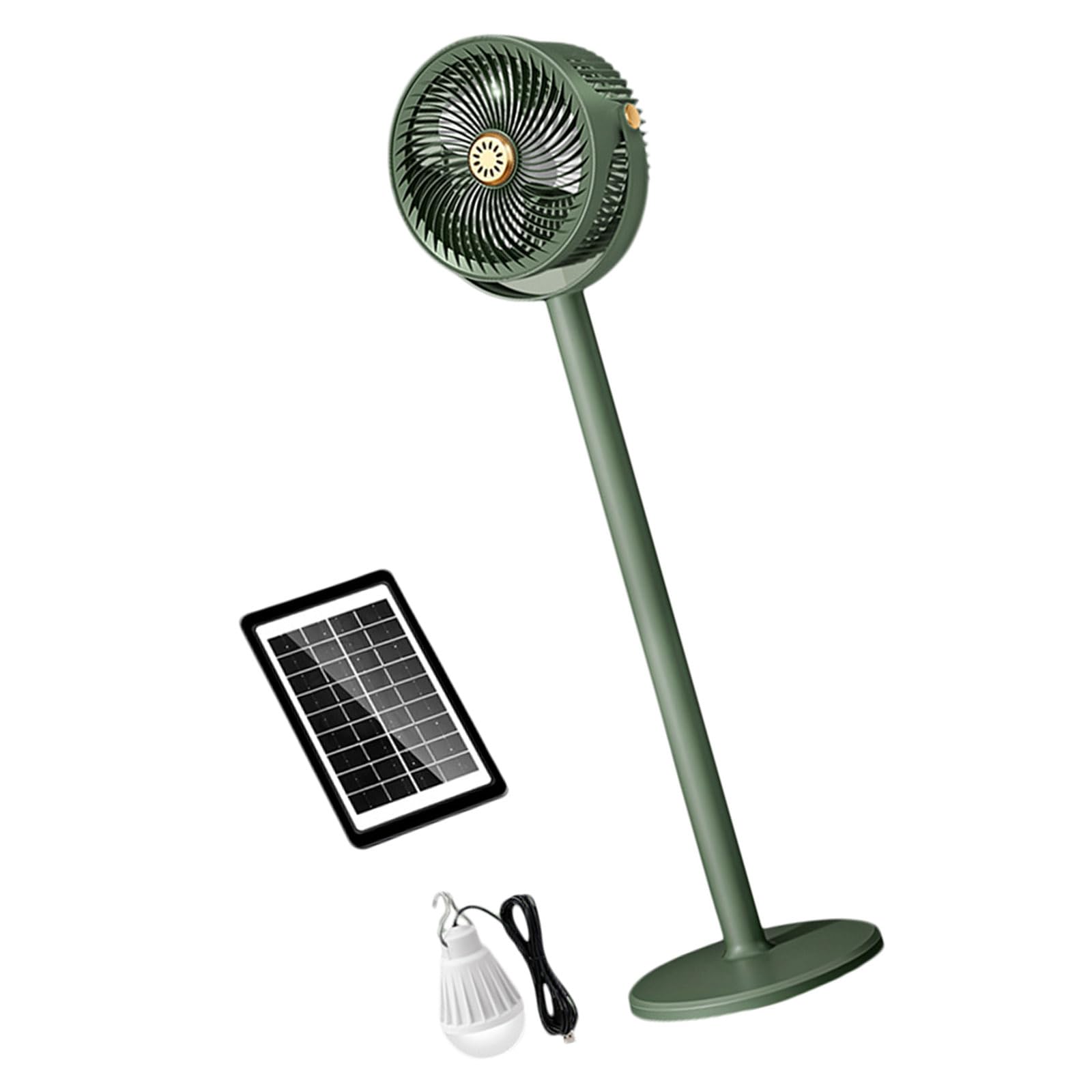 Uqezagpa Multipurpose Solar Rechargeable Standing Fan Quiet Telescopic Desk Fan Air Cooling Floor for Student Dormitory Quiet Telescopic Desk